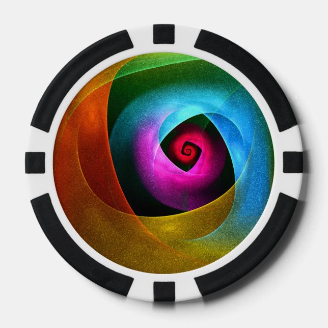 Blue Orange Pink Modernes Abstraktes Kunstmuster # Pokerchips (Vorderseite)