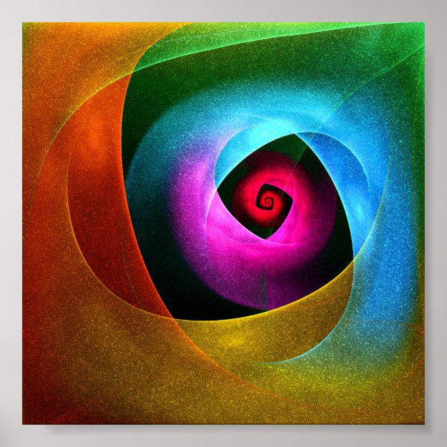 Blue Orange Pink Modernes Abstraktes Kunstmuster # Poster (Vorne)