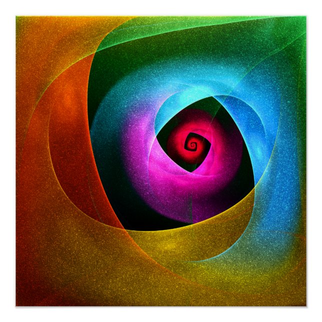 Blue Orange Pink Modernes Abstraktes Kunstmuster # Poster (Vorderseite)