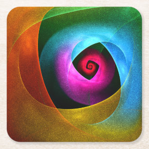 Blue Orange Pink Modernes Abstraktes Kunstmuster # Rechteckiger Pappuntersetzer