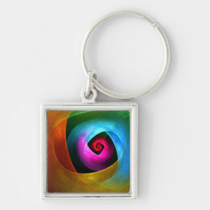 Blue Orange Pink Modernes Abstraktes Kunstmuster # Schlüsselanhänger