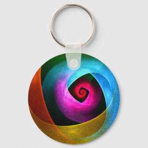 Blue Orange Pink Modernes Abstraktes Kunstmuster # Schlüsselanhänger