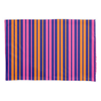 Blue Orange Pink Vertical Stripes Design Kissenbezug