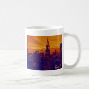 Blue Orange Pop Art New York City Kaffeetasse