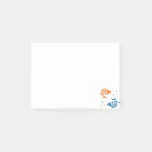 Blue Orange Summer Japanese Koi Fisch Post-it Klebezettel