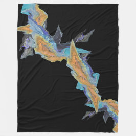 Blue Orange Türkis Abstrakte Kunst Fleecedecke