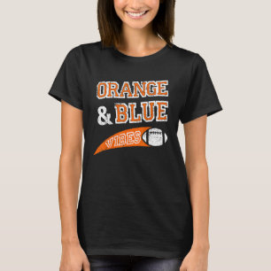 Blue & Orange Vibes Football Team Fan T-Shirt