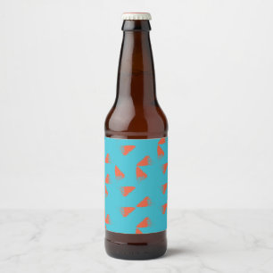 Blue, orange, vibrant, trendy geometric pattern bierflaschenetikett
