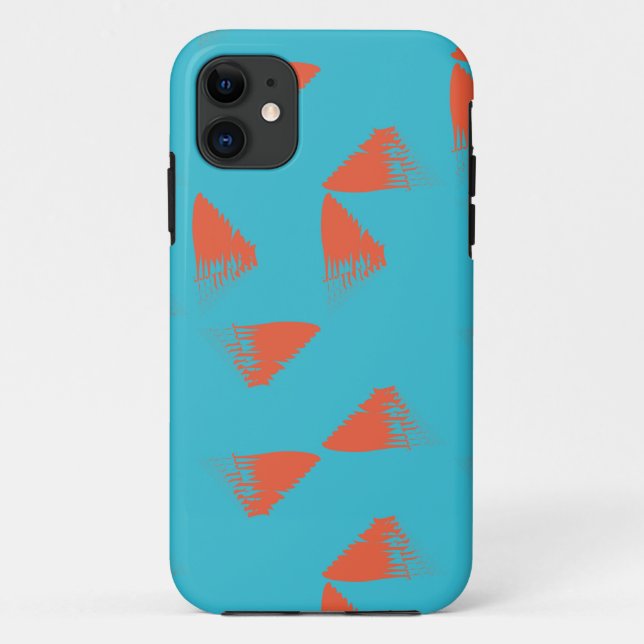 Blue, orange, vibrant, trendy geometric pattern Case-Mate iPhone hülle (Rückseite)