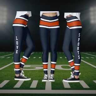 Blue Orange White Team Jersey Liebe Sports Leggings
