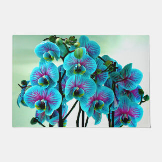 Blue Orchid Blume Bouquet Fußmatte