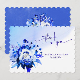 Blue Orchid Wedding Dankeschön Karte