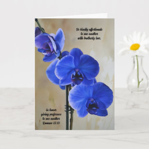 Blue Orchids Bible Verse Art Note Card Karte