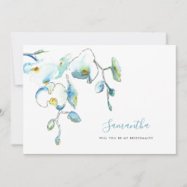 Blue Orchids Bridesmaid Vorschlag für eine neue Pr Feiertagskarte
