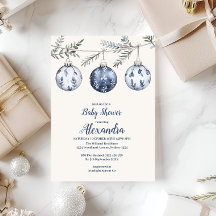 Blue Ornament Garland Baby Dusche