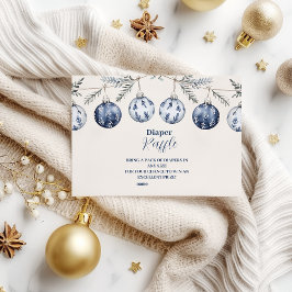 Blue Ornament Garland Diapper Raffle Begleitkarte