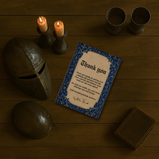 Blue Ornamental Danke Card
