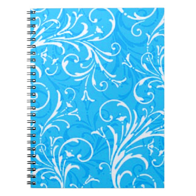 Blue Ornamental Spiral Notebook Notizblock (Vorderseite)