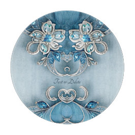 Blue Ornate Floral Cutting Board Schneidebrett
