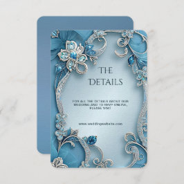 Blue Ornate Floral Detail Enclosure Card Begleitkarte