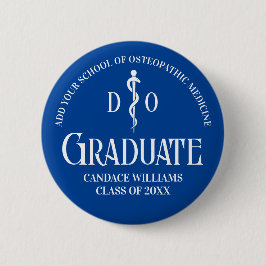 Blue Osteopathic Medical School Graduation Party Button