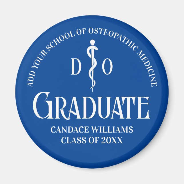 Blue Osteopathic Medical School Graduation Party Magnet (Vorne)