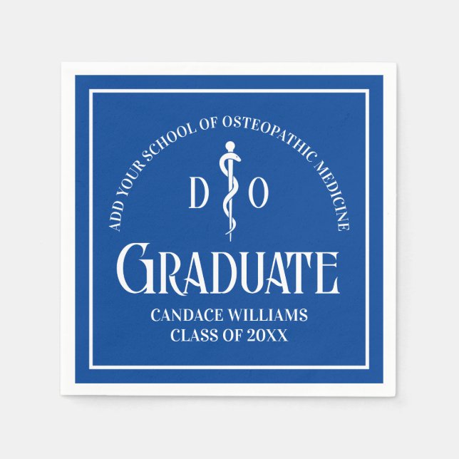 Blue Osteopathic Medical School Graduation Party Serviette (Vorderseite)