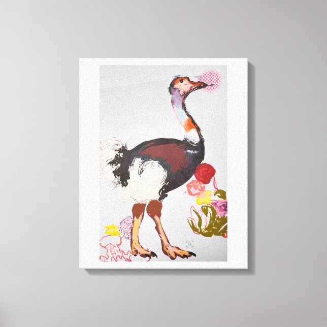 Blue OSTRICH Leinwanddruck (Vorderseite)