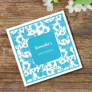 Blue Otomi Babydusche Papier Napkin Serviette