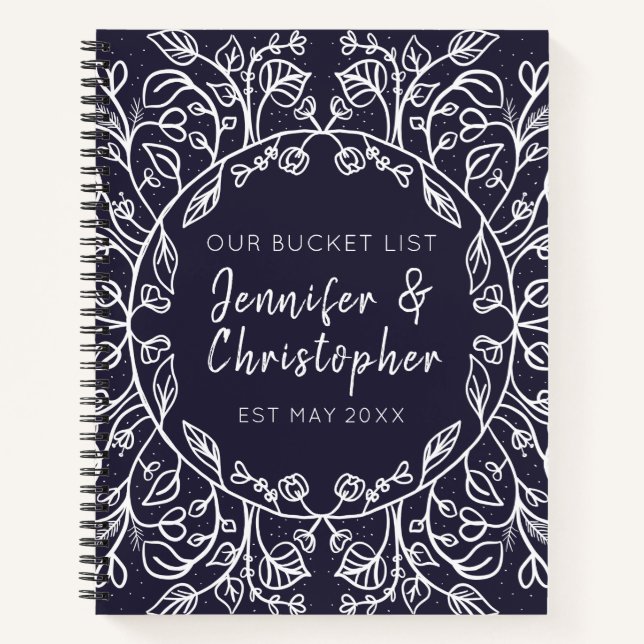 Blue Our Bucket List Paare Keepake Journal Notizbuch (Vorderseite)