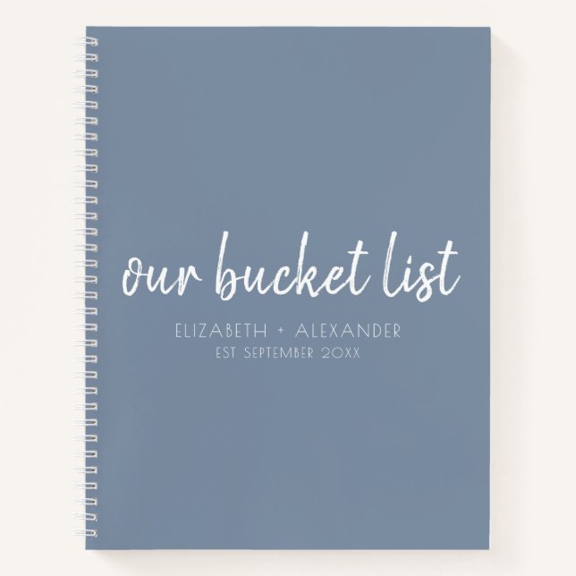 Blue Our Bucket List Paare Keepake Journal Notizbuch (Vorderseite)