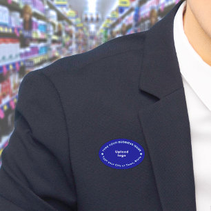 Blue Oval Name Markierung für die Markenbezeichnun Namensschild