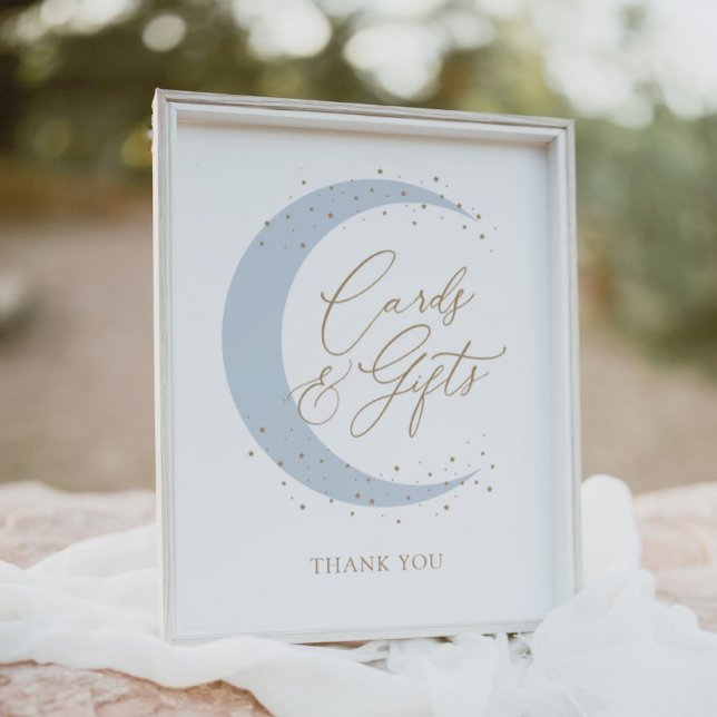 Blue Over Moon Baby Duschkarten und Geschenke Poster (Von Creator hochgeladen)