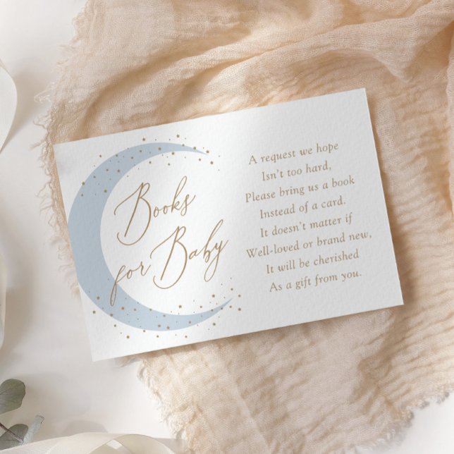 Blue Over Moon Baby Shower Books for Baby Begleitkarte (Von Creator hochgeladen)