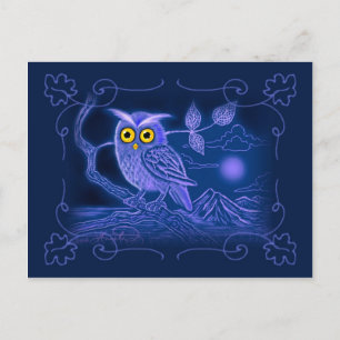 Blue Owl Art Postkarte