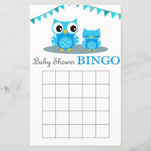 Blue Owl Baby Duschbingkarte