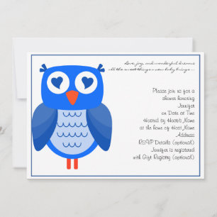 Blue Owl Baby Dusche Einladung