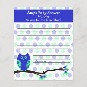 Blue Owl Baby Dusche Personalisierte Ratschläge Ka