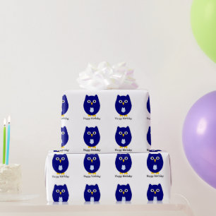 Blue Owl Design Geburtstagsgeschenk Geschenkpapier