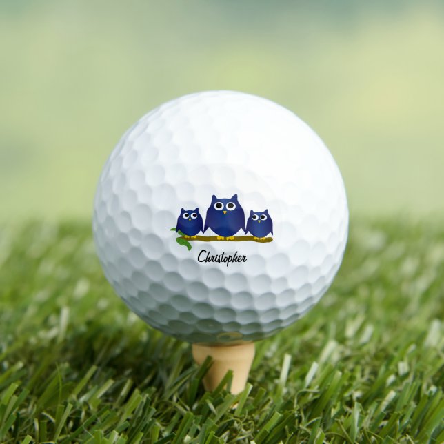 Blue Owl Design Personalisiert Golfball (Insitu T-Shirt)