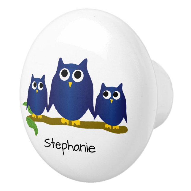 Blue Owl Design Personalisiert Keramikknauf (Rechts)