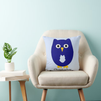 Blue Owl Design Personalisierter Hintergrund in je Kissen