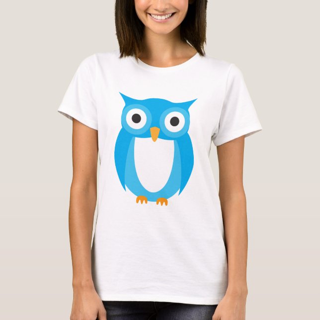 Blue Owl - Fügen Sie Ihren eigenen Text hinzu T-Shirt (Vorderseite)