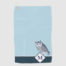 Blue Owl Grey Monogram Name Bath