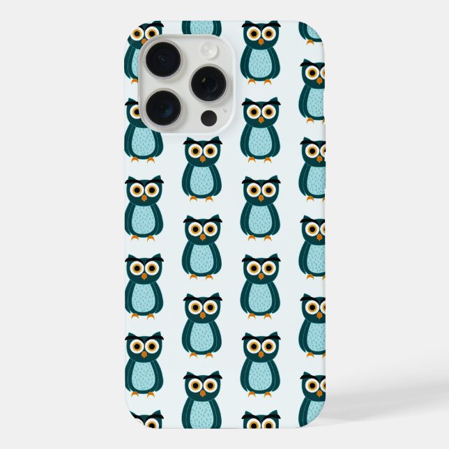 Blue Owl Illustration iPhone Hülle (Rückseite)