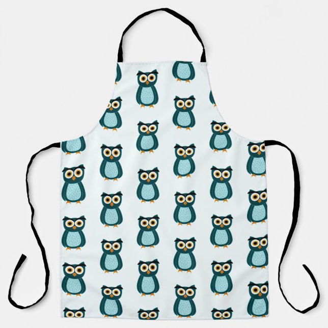 Blue Owl Illustration Schürze (Vorderseite)