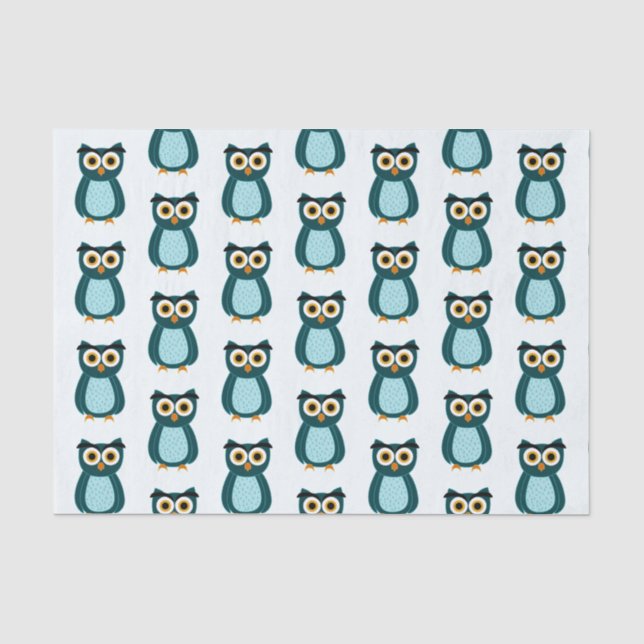 Blue Owl Illustration Seidenpapier (Vorderseite)