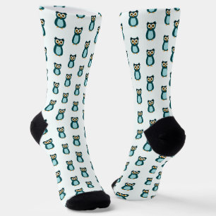 Blue Owl Illustration Socken