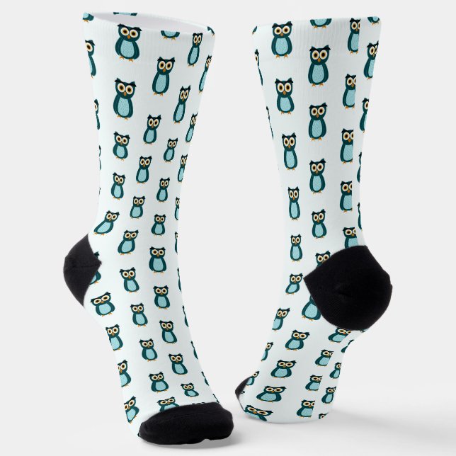 Blue Owl Illustration Socken (Gewinkelt)