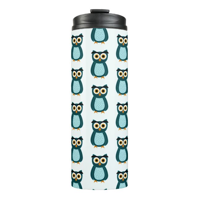 Blue Owl Illustration Thermosbecher (Vorderseite)